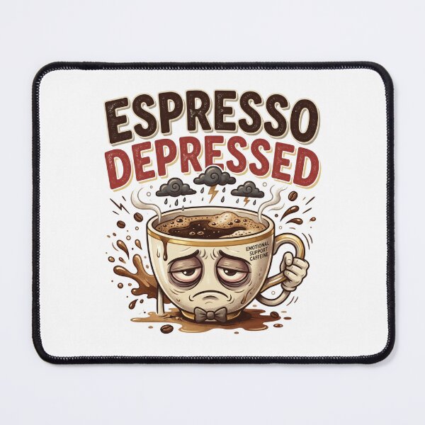 Item preview, Espresso Depressed Funny Coffee Humor designed and sold by pradeepvisuals.
