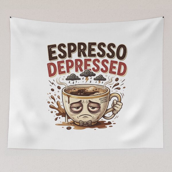 Item preview, Espresso Depressed Funny Coffee Humor designed and sold by pradeepvisuals.
