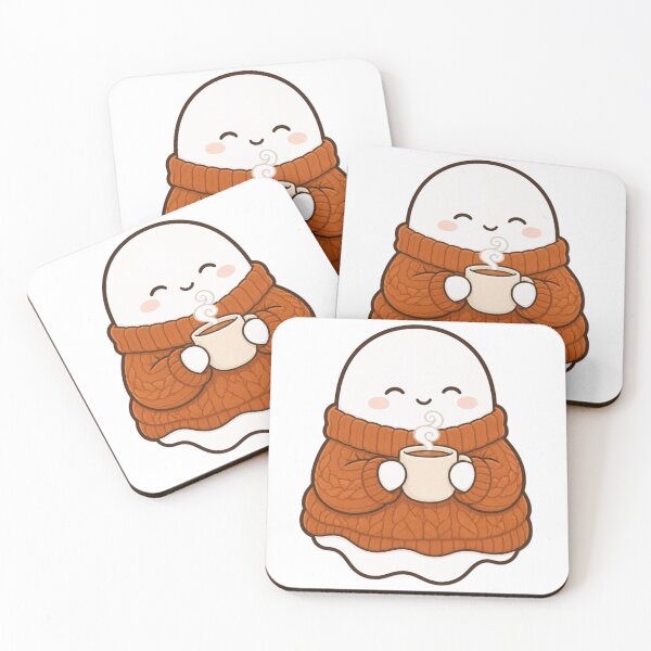 Item preview, Cozy Ghost Drinking Tea in Autumn Sweater designed and sold by StickyGuys.