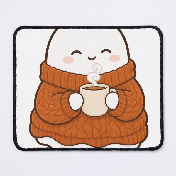Item preview, Cozy Ghost Drinking Tea in Autumn Sweater designed and sold by StickyGuys.