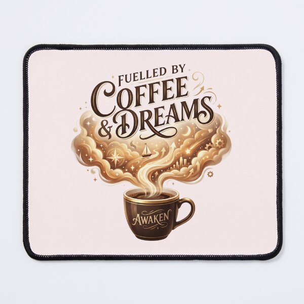 Item preview, Fueled By Coffee And Dreams Aesthetic Art designed and sold by pradeepvisuals.