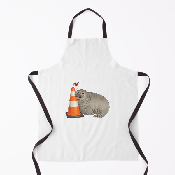 Item preview, Neil the Seal - Cute Elephant Seal Hugging Traffic Cone | Funny Seal Sticker | Happy Ocean Animal designed and sold by MrMouadBoughaba.
