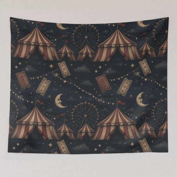 Item preview, Dark Carnival Striped Tent Vintage Circus Night designed and sold by StickyGuys.
