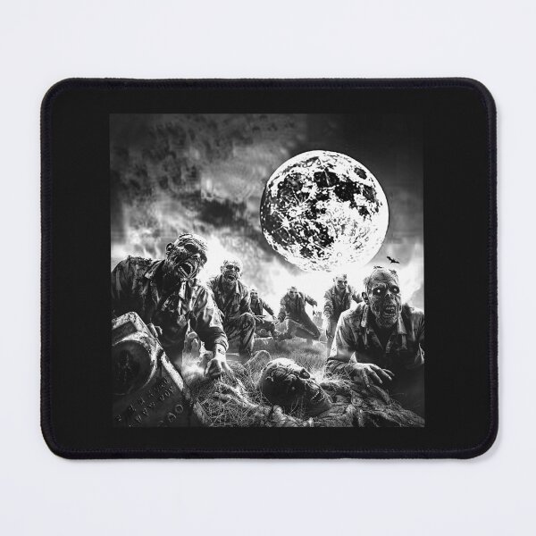 Item preview, Zombie Horde Under Full Moon – Black and White Horror Art designed and sold by inkoutninja.