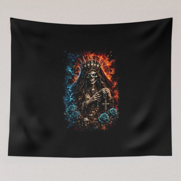 Item preview, Skeleton Queen of Souls – Santa Muerte Gothic Dark Fantasy Skull Art designed and sold by Bizon2910.