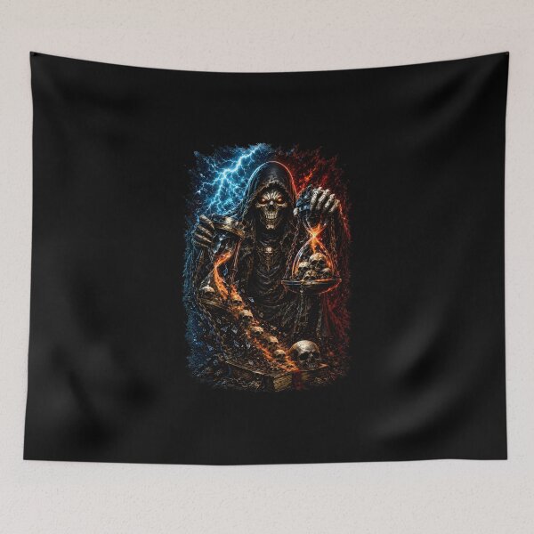 Item preview, Grim Reaper of Time – Dark Fantasy Hourglass Skull Gothic Art designed and sold by Bizon2910.