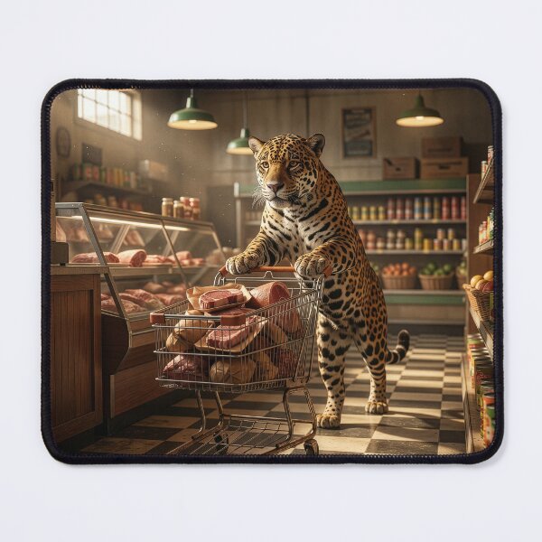 Item preview, Jaguar Visits the Butcher Shop designed and sold by Tridentulus.