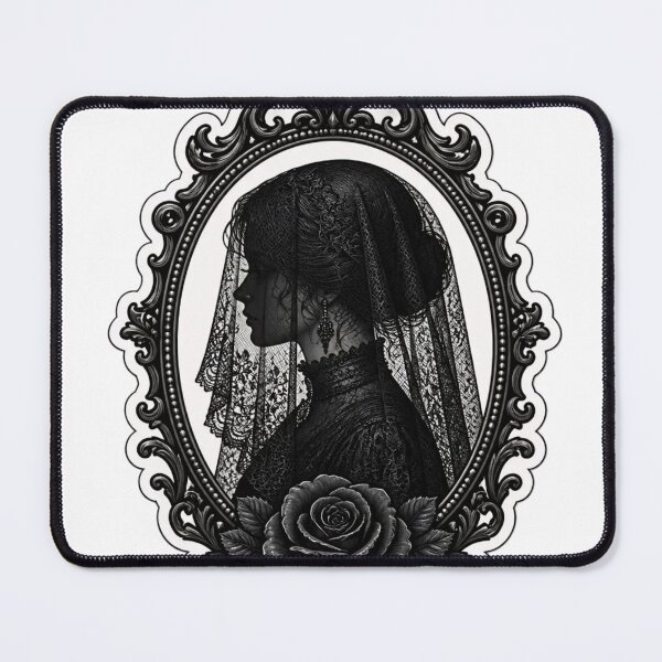 Item preview, Victorian Mourning Lace Veil Cameo Portrait designed and sold by StickyGuys.