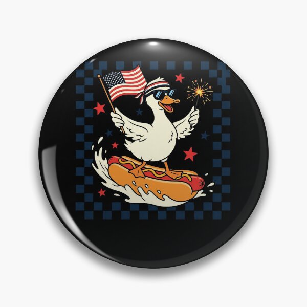 Item preview, Patriotic Duck Surfing Hot Dog Fourth of July designed and sold by SiarheiYur.