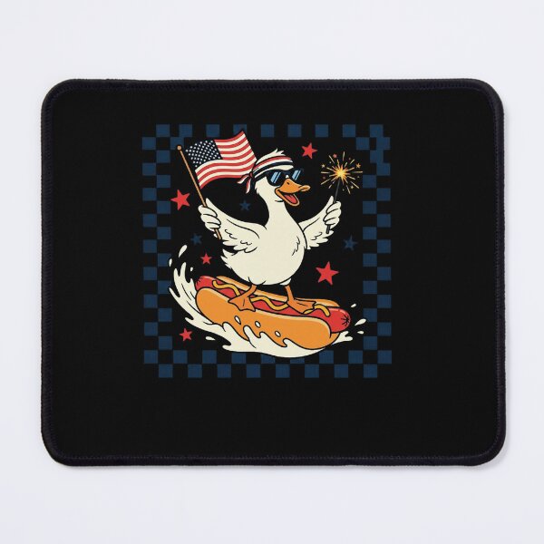 Item preview, Patriotic Duck Surfing Hot Dog Fourth of July designed and sold by SiarheiYur.