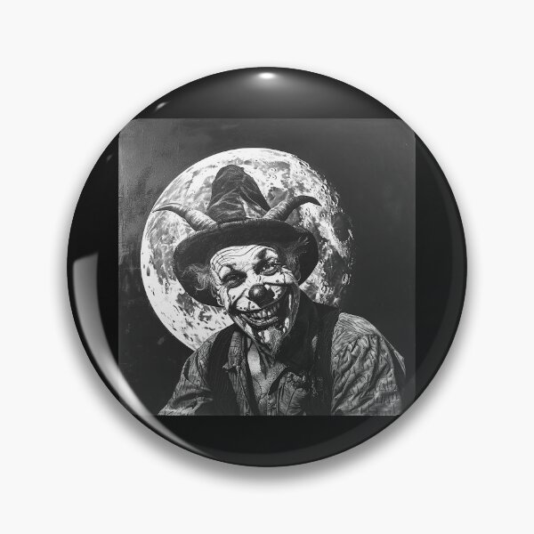 Item preview, Horned Creepy Clown Under Full Moon – Gothic Horror Art designed and sold by inkoutninja.