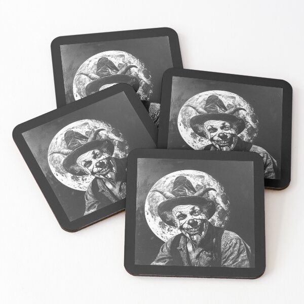 Item preview, Horned Creepy Clown Under Full Moon – Gothic Horror Art designed and sold by inkoutninja.