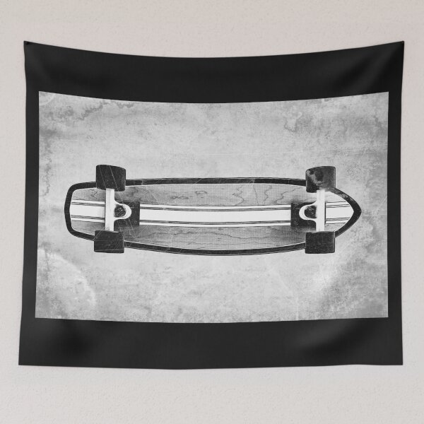 Item preview, Striped Longboard Vintage Skate Etched Illustration Punk Street Art designed and sold by Ghoul Enterprises.