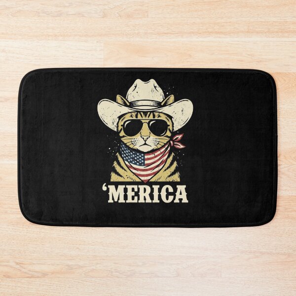 Item preview, Merica Cowboy Cat American Flag Patriotic Design designed and sold by SiarheiYur.