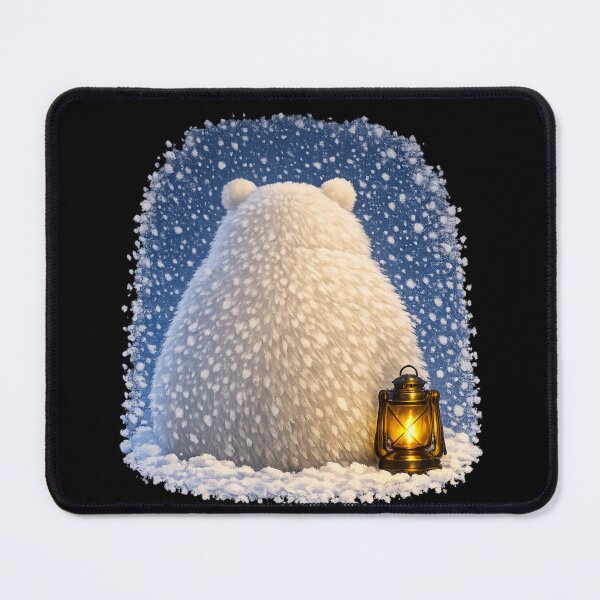 Item preview, Polar Bear Back View Snow Lantern — Cozy Winter Night Art designed and sold by ArtoryWorks.