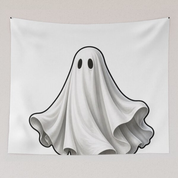 Item preview, Minimalist Floating Sheet Ghost Eerie Modern designed and sold by StickyGuys.