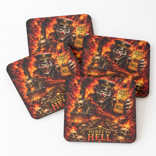 Item preview, Ticket to Hell – Hell Train Evil Clown Dark Horror Art  Description designed and sold by Bizon2910.