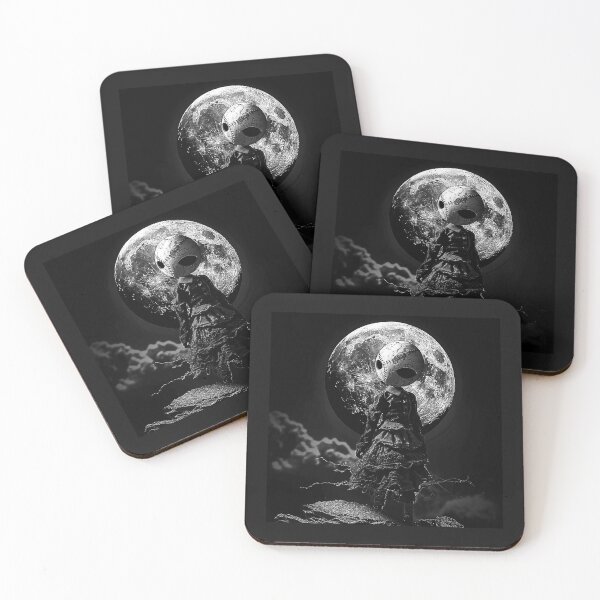 Item preview, Creepy Stitched Doll Under Full Moon – Gothic Dark Fantasy Art designed and sold by inkoutninja.