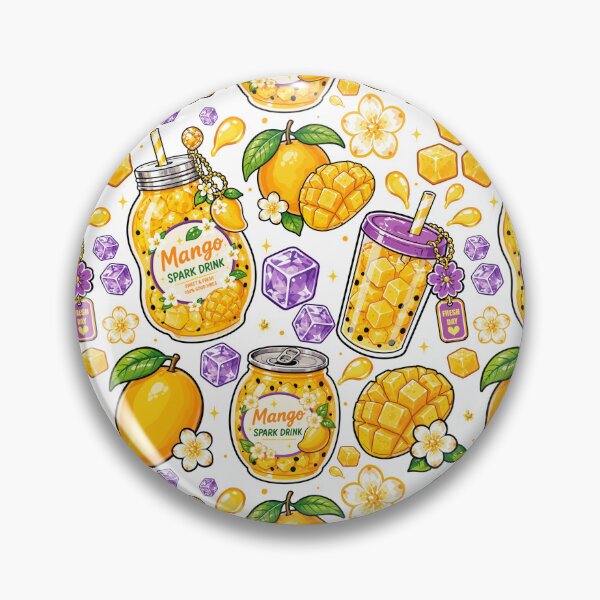 Item preview, Mango Spark Drink Seamless Pattern designed and sold by KJackArtwork.