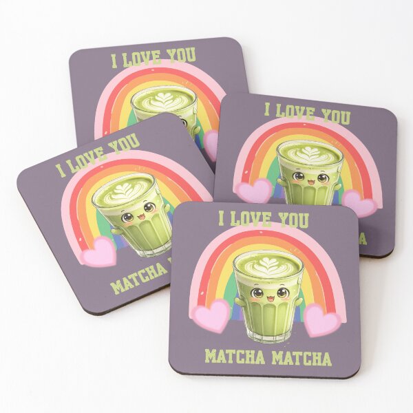 Item preview, Kawaii "I Love You Matcha Matcha" Rainbow Illustration designed and sold by Bluebird Crafted Tee.