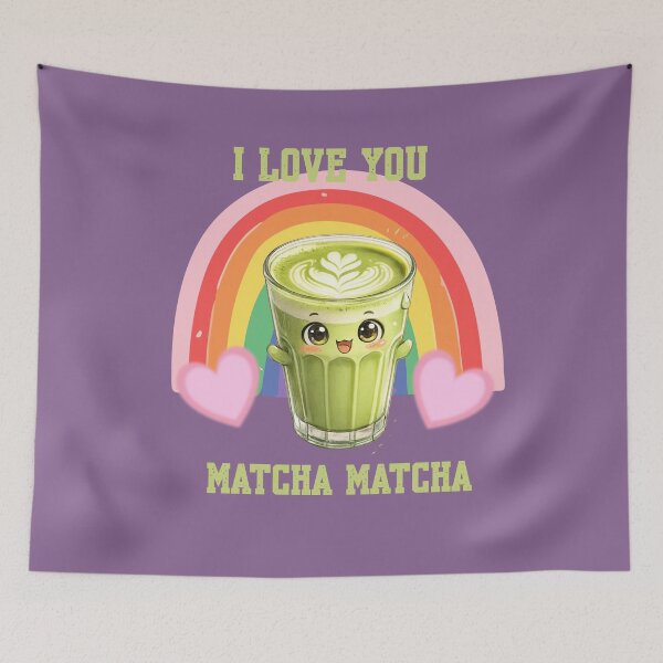 Item preview, Kawaii "I Love You Matcha Matcha" Rainbow Illustration designed and sold by Bluebird Crafted Tee.