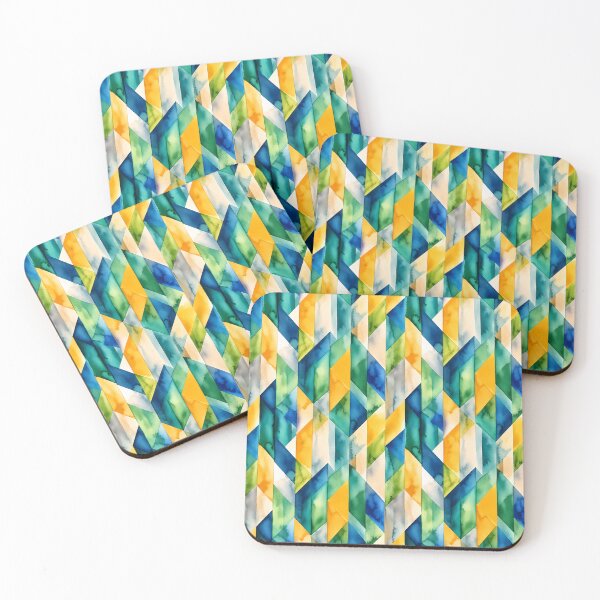Item preview, Vibrant Watercolor Geometric Abstract Pattern designed and sold by zenjiinspired.