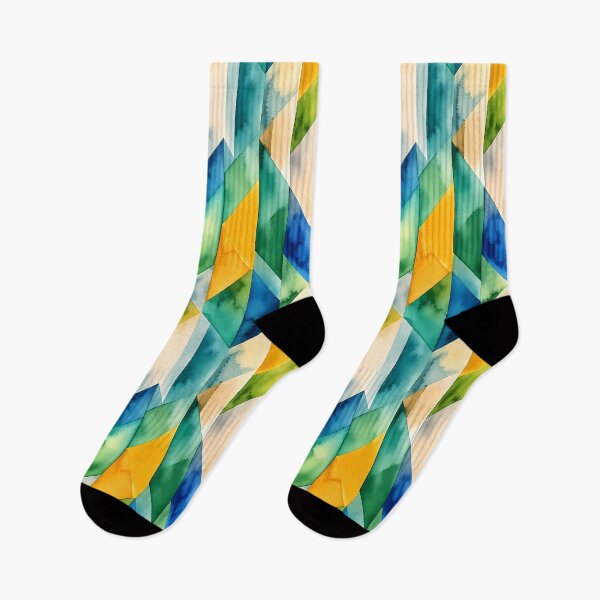 Item preview, Vibrant Watercolor Geometric Abstract Pattern designed and sold by zenjiinspired.