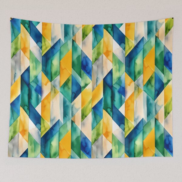 Item preview, Vibrant Watercolor Geometric Abstract Pattern designed and sold by zenjiinspired.