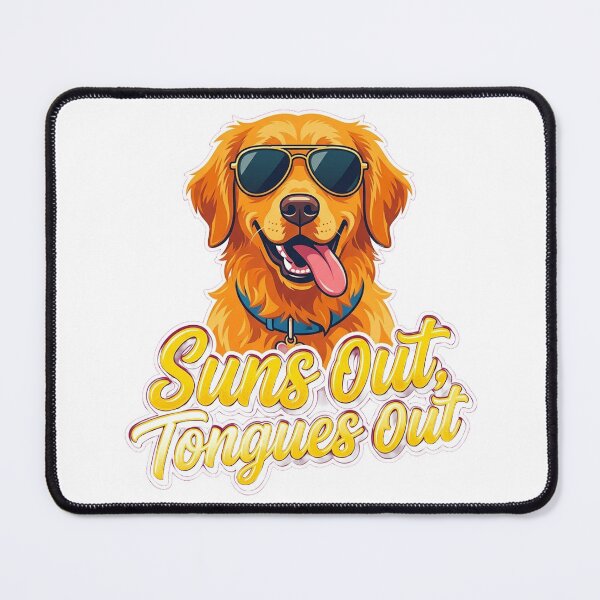 Item preview, Suns Out Tongues Out Funny Summer Dog Tee designed and sold by 7Four1 Designs.