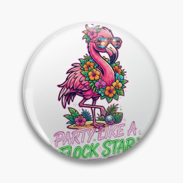 Item preview, Party Like A Flock Star Funny Summer Flamingo Tee designed and sold by 7Four1 Designs.