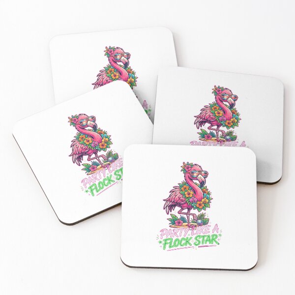 Item preview, Party Like A Flock Star Funny Summer Flamingo Tee designed and sold by 7Four1 Designs.