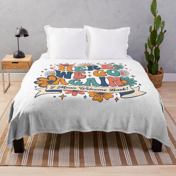 Item preview, Here We Go Again Welcome Back Retro Floral Design designed and sold by SiarheiYur.