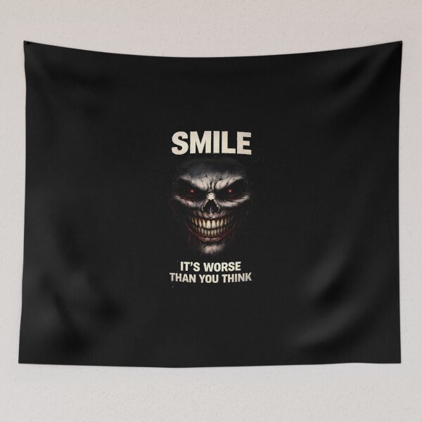 Item preview, Smile – It's Worse Than You Think | Creepy Skull Horror Gothic Art designed and sold by Bizon2910.