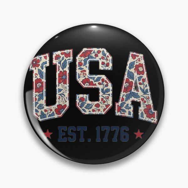 Item preview, Floral USA EST. 1776 Vintage Patriotic, Retro American Wildflower Typography, Independence Day designed and sold by Zizo-DR44.
