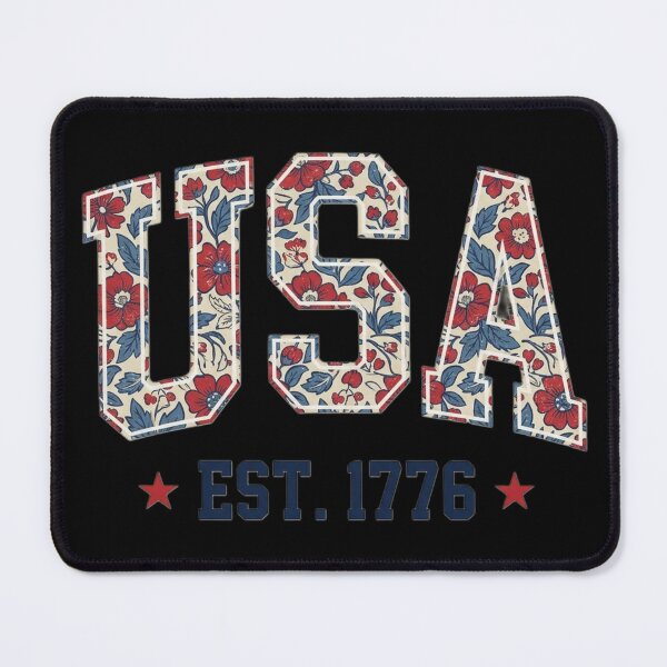 Item preview, Floral USA EST. 1776 Vintage Patriotic, Retro American Wildflower Typography, Independence Day designed and sold by Zizo-DR44.
