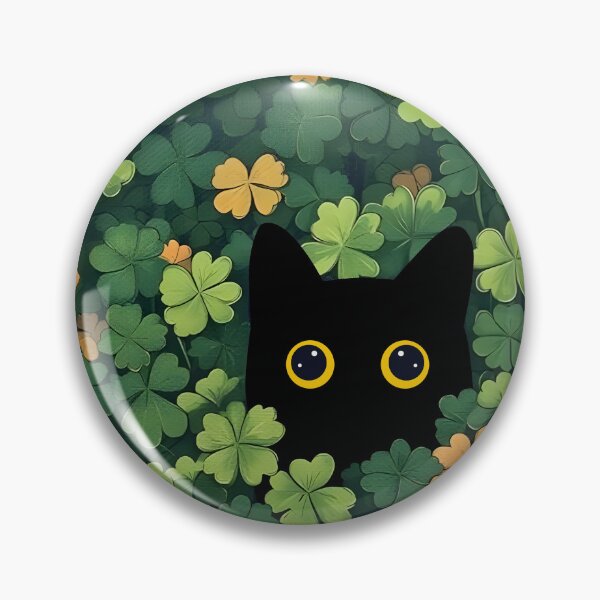 Item preview, Black Cat Peeking Through Clover designed and sold by PurrfectHome.
