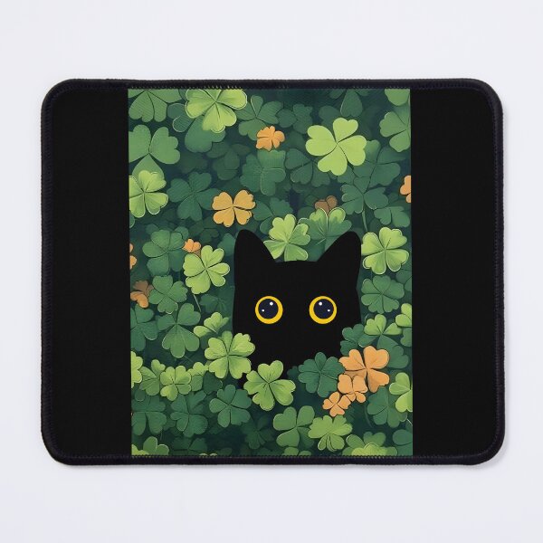 Item preview, Black Cat Peeking Through Clover designed and sold by PurrfectHome.