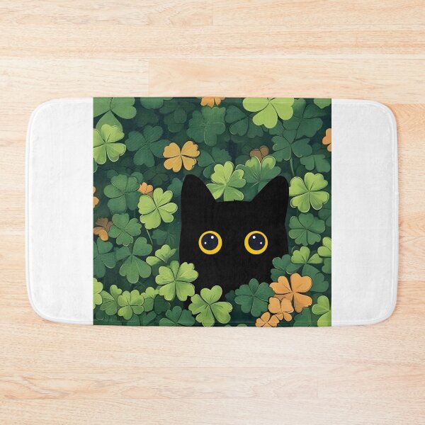 Item preview, Black Cat Peeking Through Clover designed and sold by PurrfectHome.
