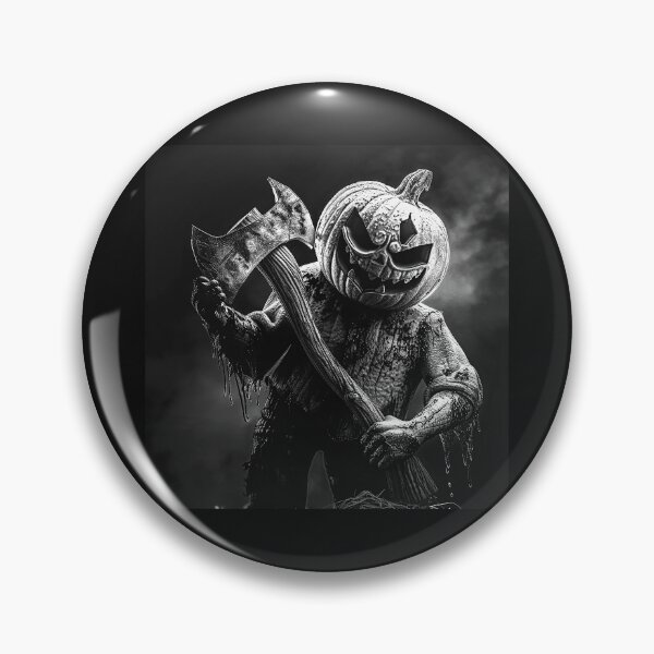 Item preview, Pumpkin Head Axeman – Creepy Halloween Horror Art designed and sold by inkoutninja.