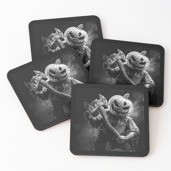 Item preview, Pumpkin Head Axeman – Creepy Halloween Horror Art designed and sold by inkoutninja.