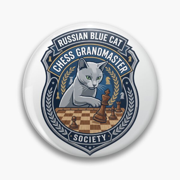 Item preview, Russian Blue Cat Chess Grandmaster Society Board Tournament designed and sold by PictoVibe.
