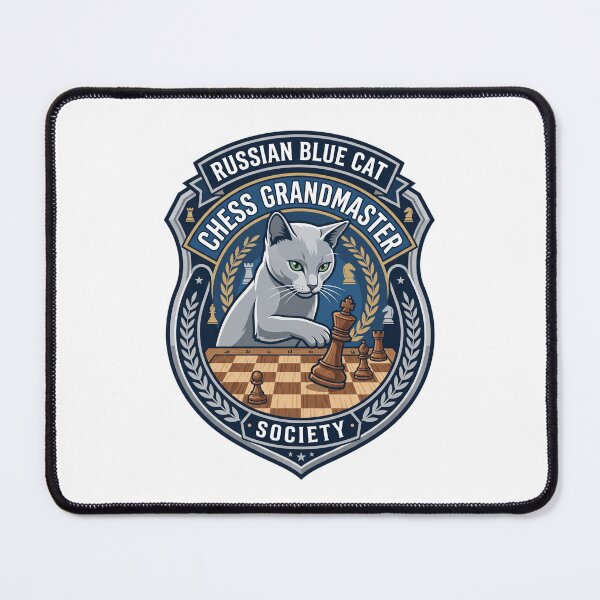 Item preview, Russian Blue Cat Chess Grandmaster Society Board Tournament designed and sold by PictoVibe.
