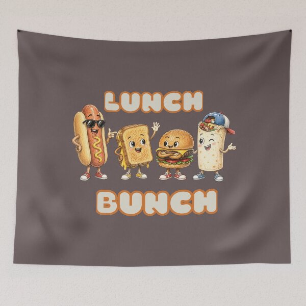 Item preview, Cute "Lunch Bunch" Cartoon Food Characters Graphic designed and sold by Bluebird Crafted Tee.
