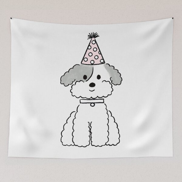 Item preview, Cute Poodle Birthday Dog | Minimal Party Puppy Illustration designed and sold by pinkstickstore.