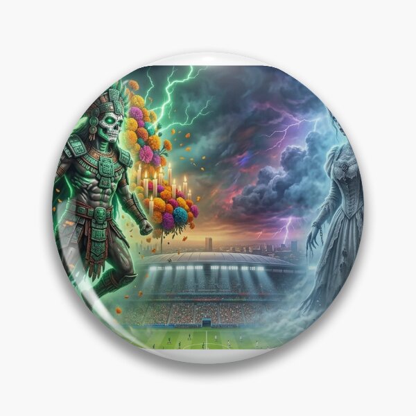 Item preview, "Day of Dead vs Victorian Ghost — Mexico England Dark Fantasy Football 2026 Sticker" designed and sold by VikrantCreative.