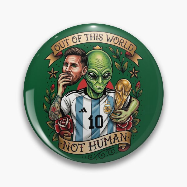Item preview, Out of This World Messi Tattoo designed and sold by Fictional Ink Society.
