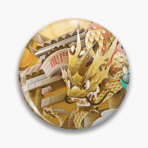 Item preview, 3D Pop Mythological Chinese Dragon Gate Illustration designed and sold by Lexkon Liu's art.