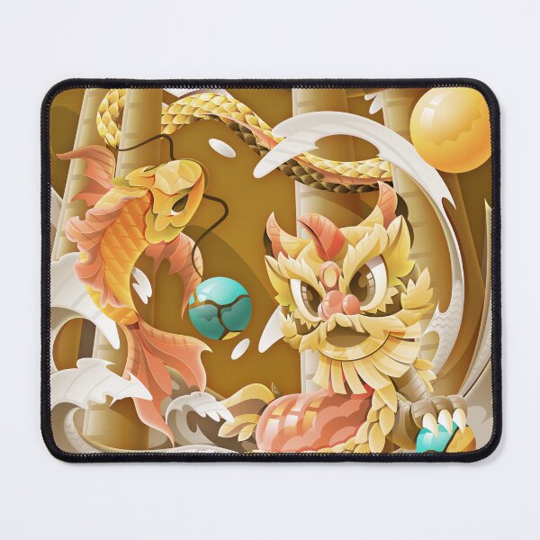 Item preview, 3D Pop Mythological Chinese Dragon Gate Illustration designed and sold by Lexkon Liu's art.