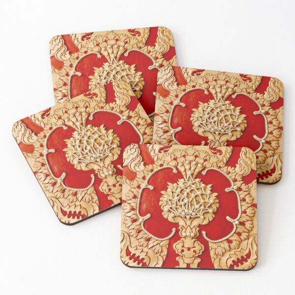 Item preview, Renaissance Pomegranate Fabric with Pearls designed and sold by Vicky Brago-Mitchell®.