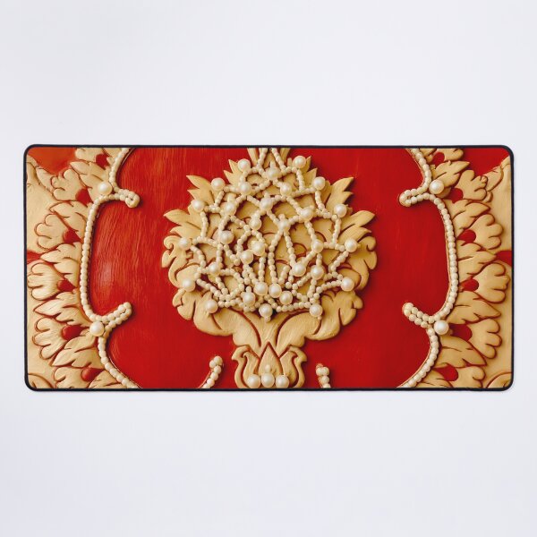 Item preview, Renaissance Pomegranate Fabric with Pearls designed and sold by Vicky Brago-Mitchell®.
